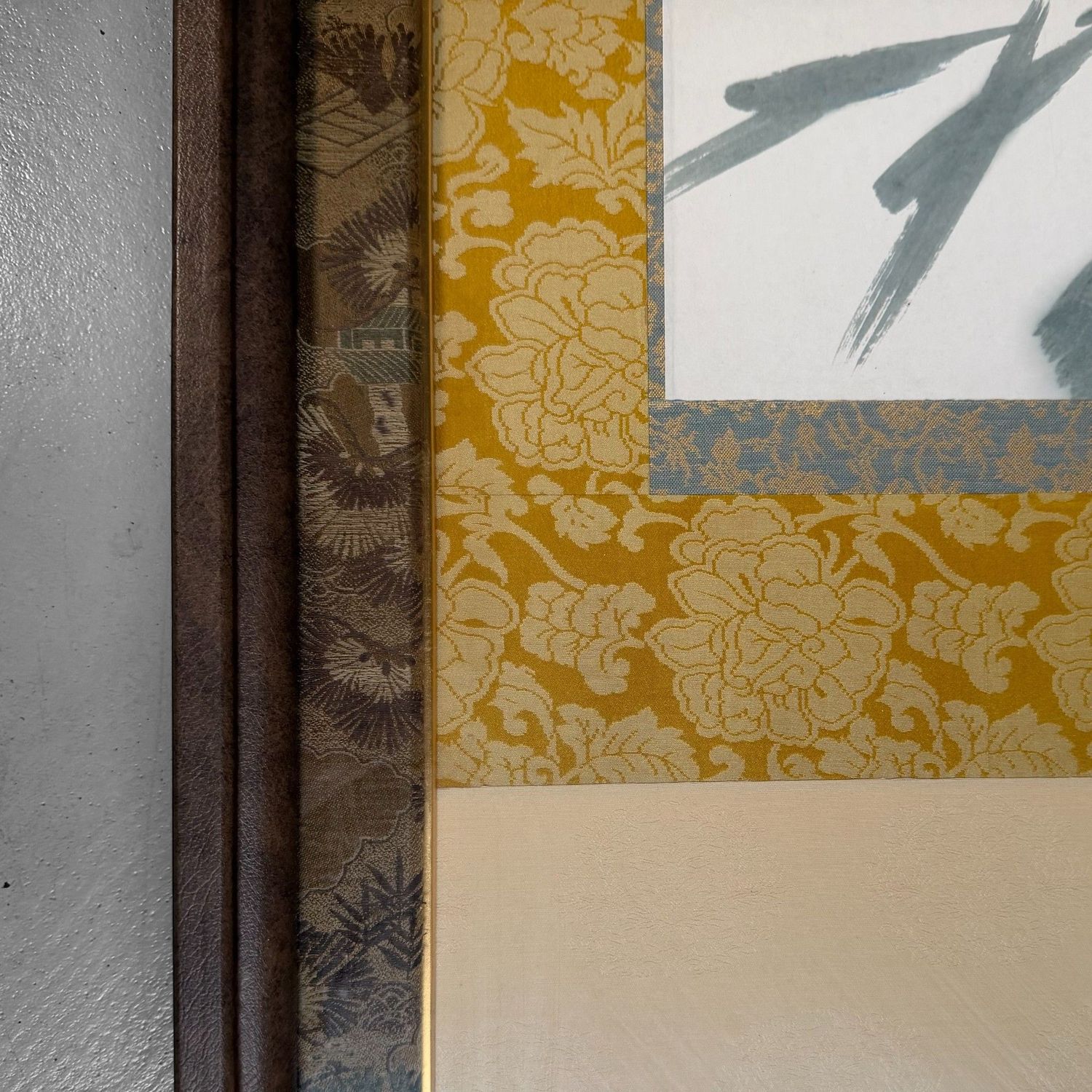 Grote Japanse Wanddecoratie, Handgeschilderde Panda, Sumi-e, 1970s