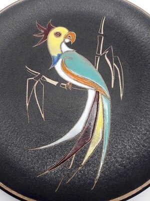 Ruscha Keramik Wall Plate with Parrot, c. 1950
