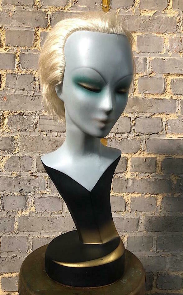 Art Deco Etalagebuste met Blond Echt Haar, ca. 1920–1930