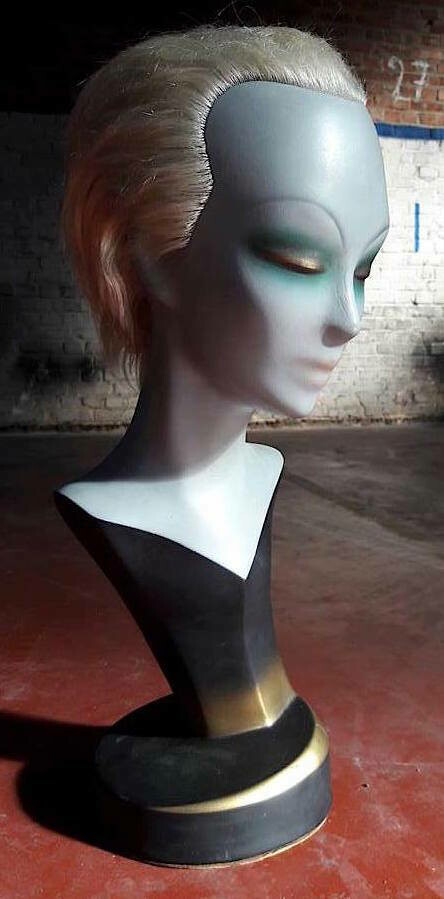 Art Deco Etalagebuste met Blond Echt Haar, ca. 1920–1930