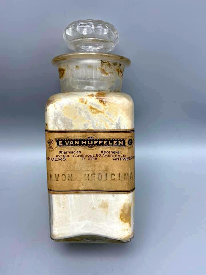 Set of Antwerp Pharmacy Bottles with Original Labels, ca. 1900–1930