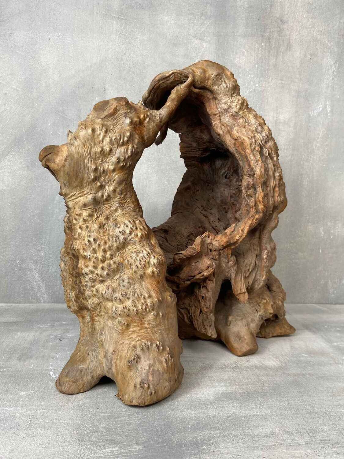 Japans Sculpturaal Wortelhoutobject in Wabi-Sabi Stijl