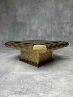Vintage Postmoderne Salontafel met Gefumeerd Spiegelglas, ca. 1970–1980