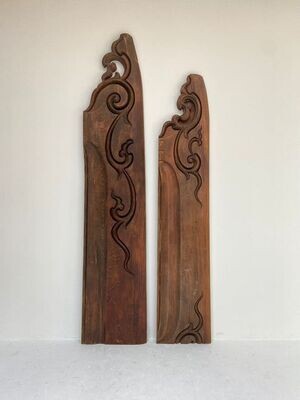 Pair of Antique Japanese Carved Temple Elements, Meiji Period, 1868–1912