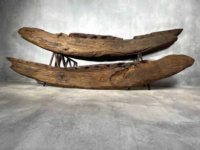 Paar Monumentale Japanse Hinoki Tempelbalken, Edo-periode, 1700–1799