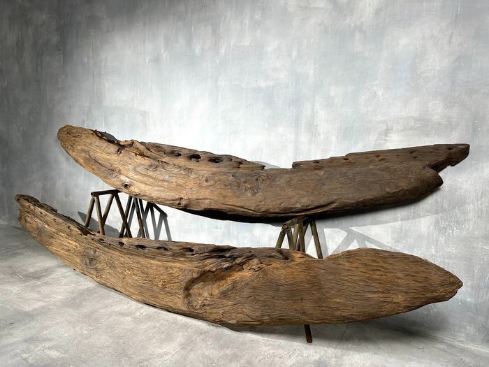 Paar Monumentale Japanse Hinoki Tempelbalken, Edo-periode, 1700–1799