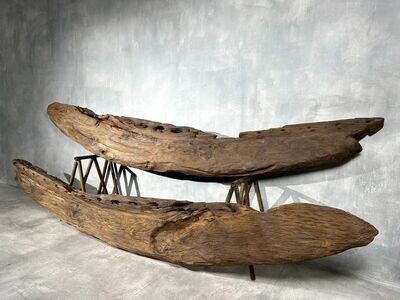 Paar Monumentale Japanse Hinoki Tempelbalken, Edo-periode, 1700–1799