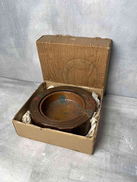 Antique Japanese Wooden Hibachi with Copper Liner, ca. 1900–1920 Antique Japanese Wooden Hibachi with Copper Liner, ca. 1900–1920