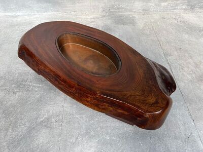 Antieke Lage Japanse Hibachi van Hout en Koper, Meiji-periode, 1868–1912
