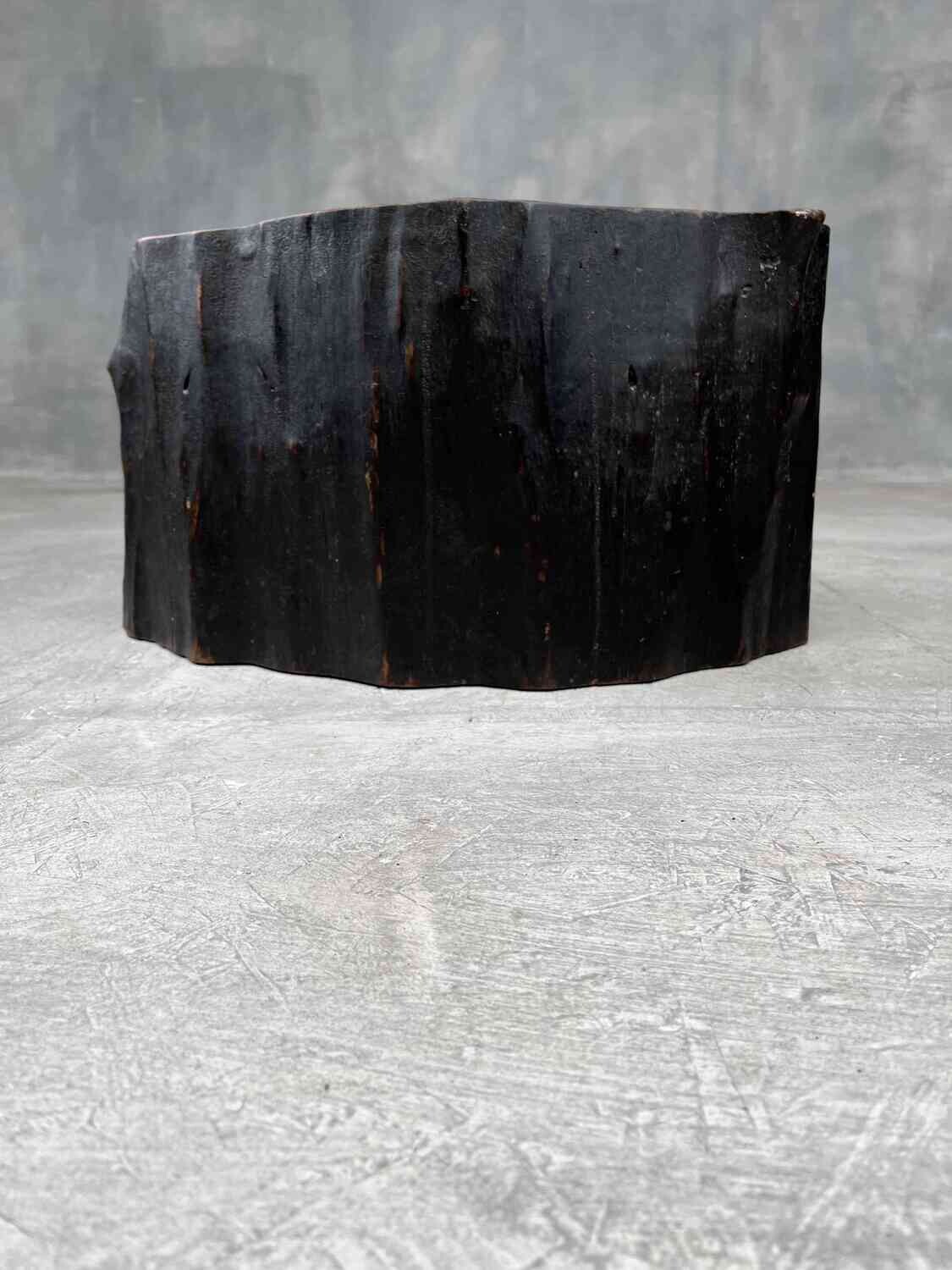 Antique Japanese Tree-Trunk Hibachi with Copper Liner, Meiji Period, 1868–1912
