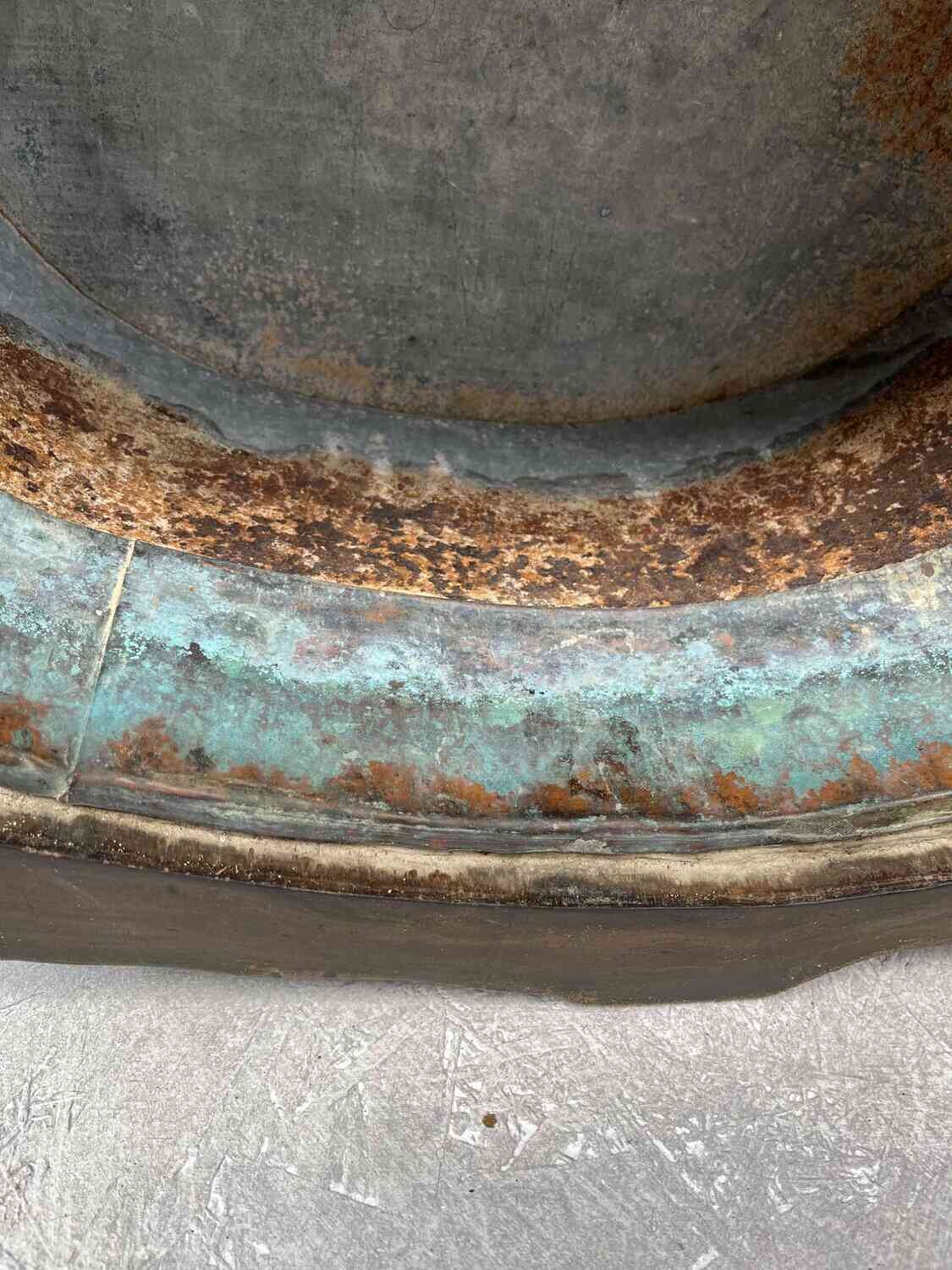 Antique Japanese Tree-Trunk Hibachi with Copper Liner, Meiji Period, 1868–1912