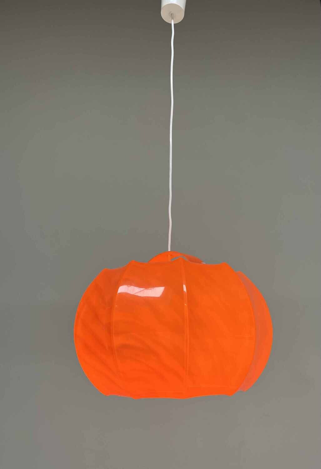 Orange pendant lamp ILKA Plast, Germany