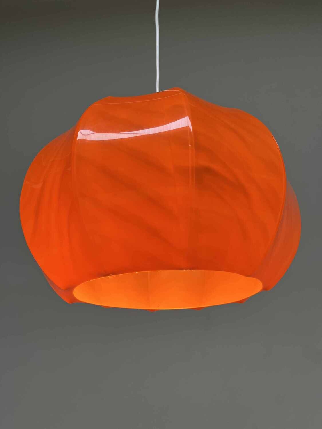 Orange pendant lamp ILKA Plast, Germany