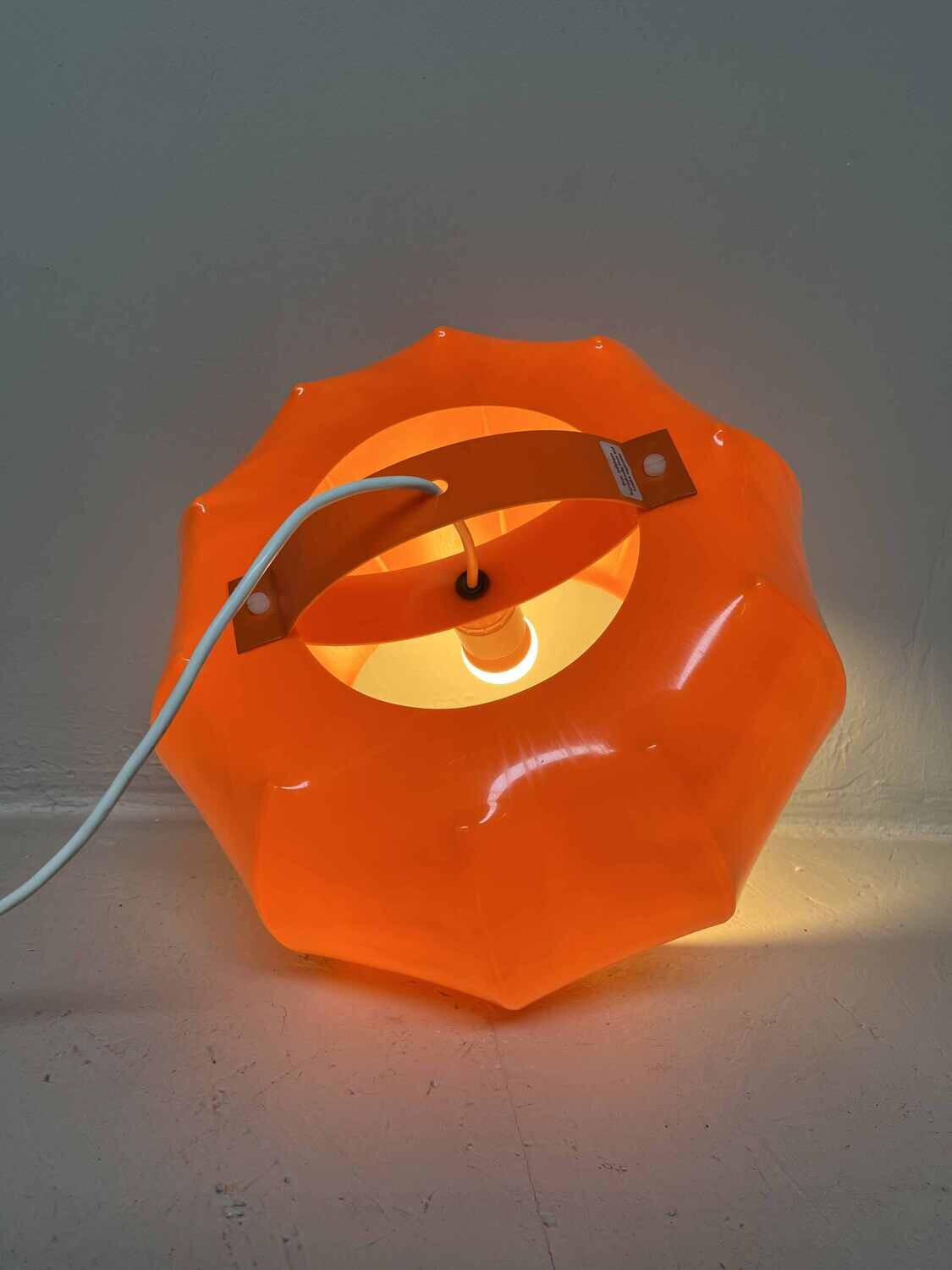 Orange pendant lamp ILKA Plast, Germany