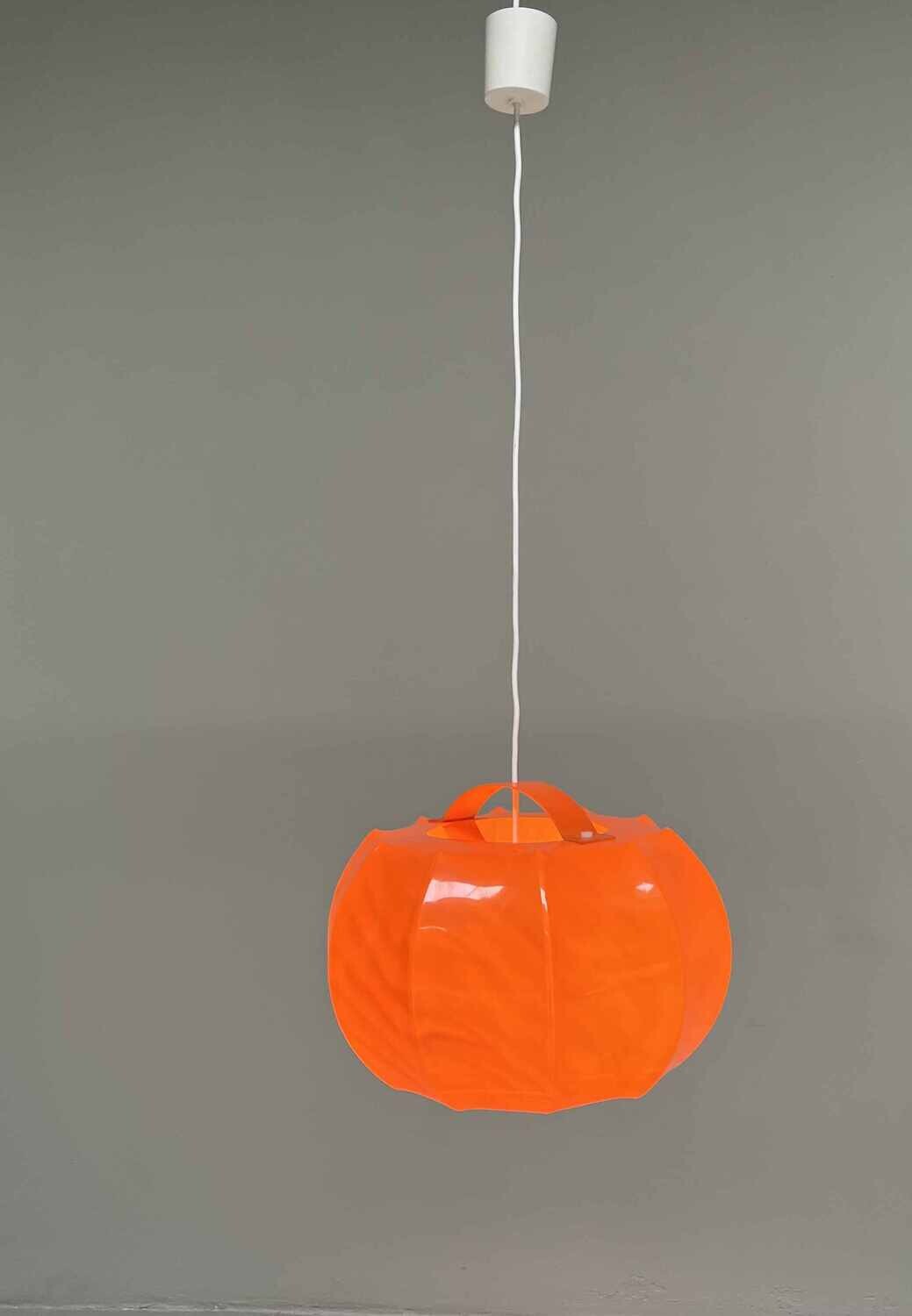 Orange pendant lamp ILKA Plast, Germany