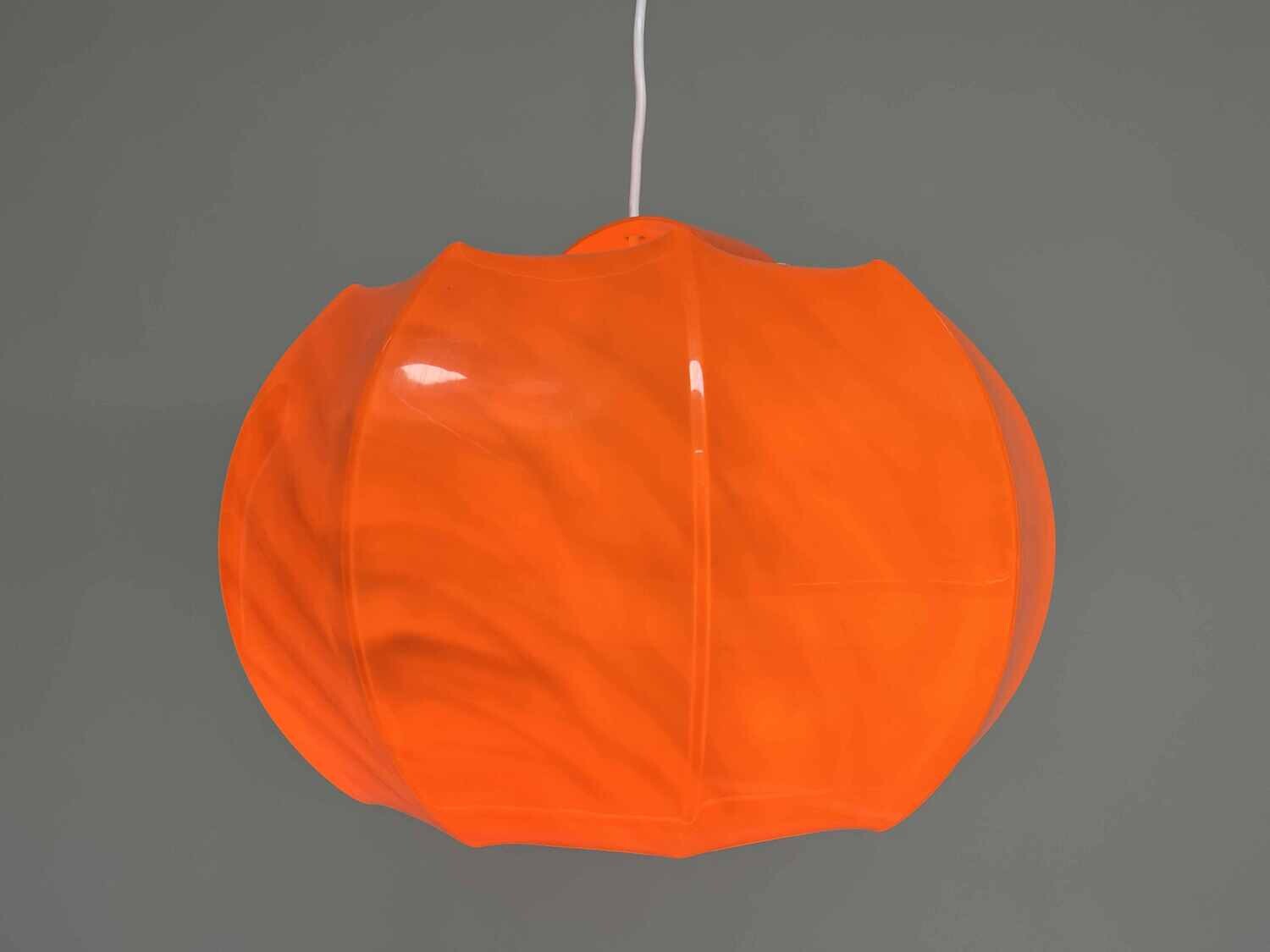 Orange pendant lamp ILKA Plast, Germany