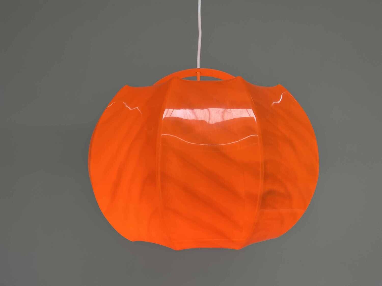 Orange pendant lamp ILKA Plast, Germany