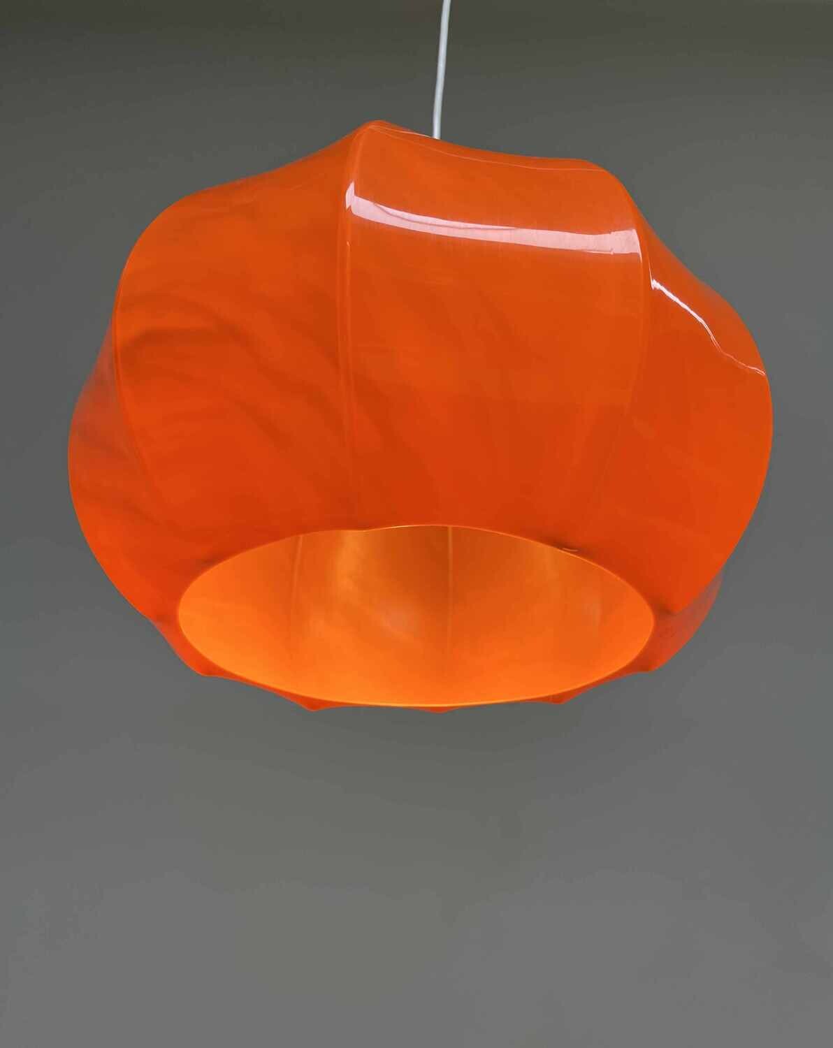 Orange pendant lamp ILKA Plast, Germany