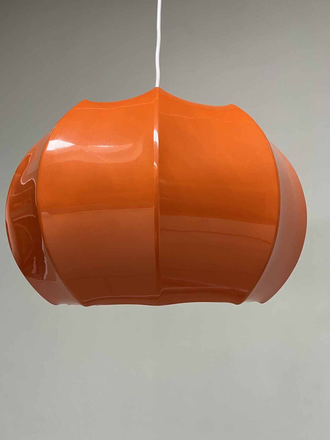 Orange pendant lamp ILKA Plast, Germany