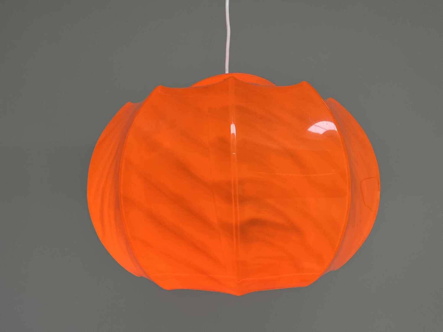 Orange pendant lamp ILKA Plast, Germany