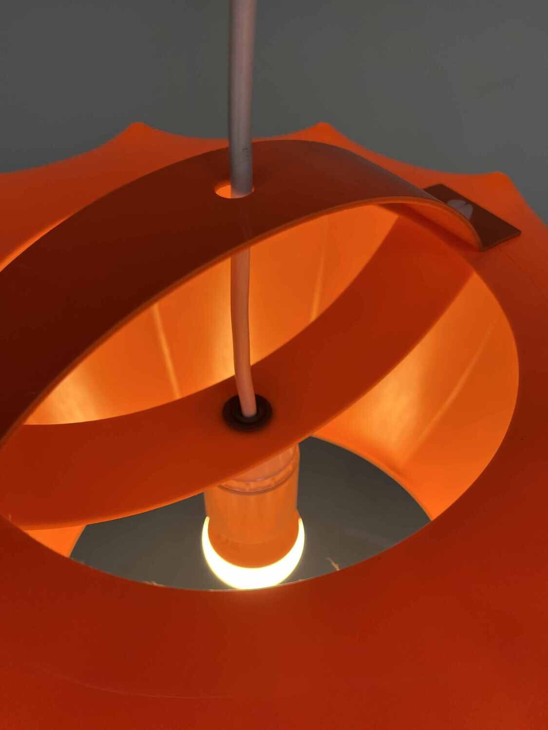 Orange pendant lamp ILKA Plast, Germany