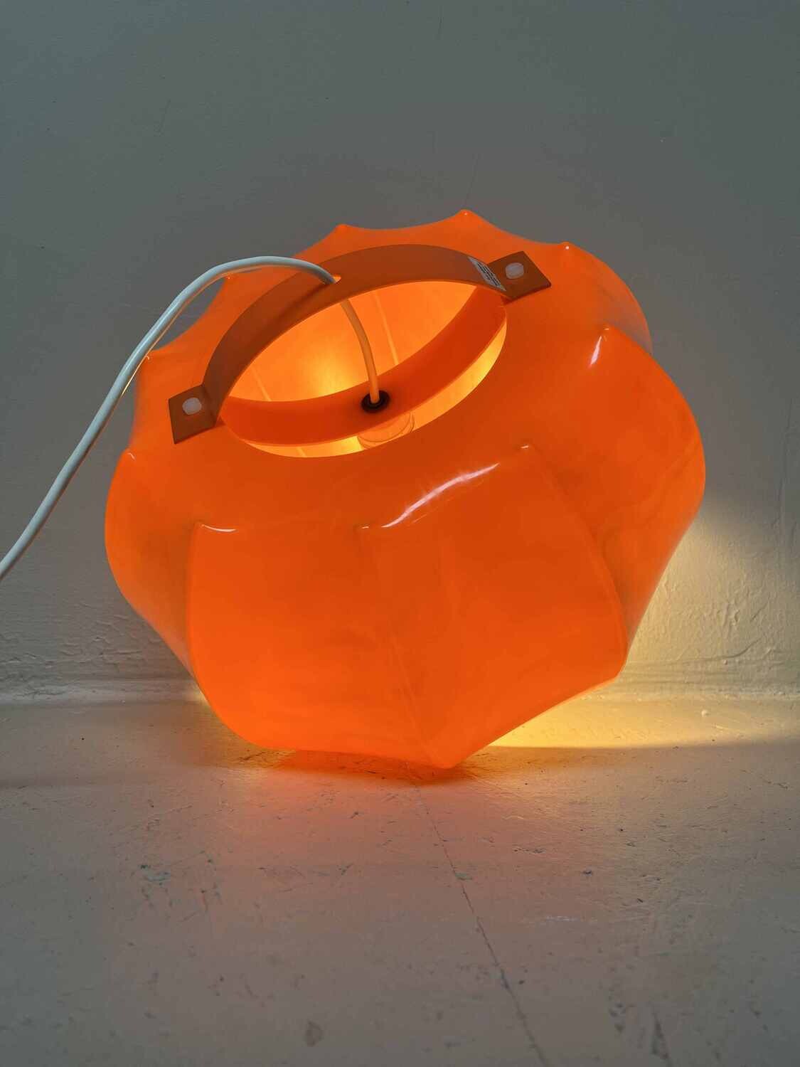 Orange pendant lamp ILKA Plast, Germany