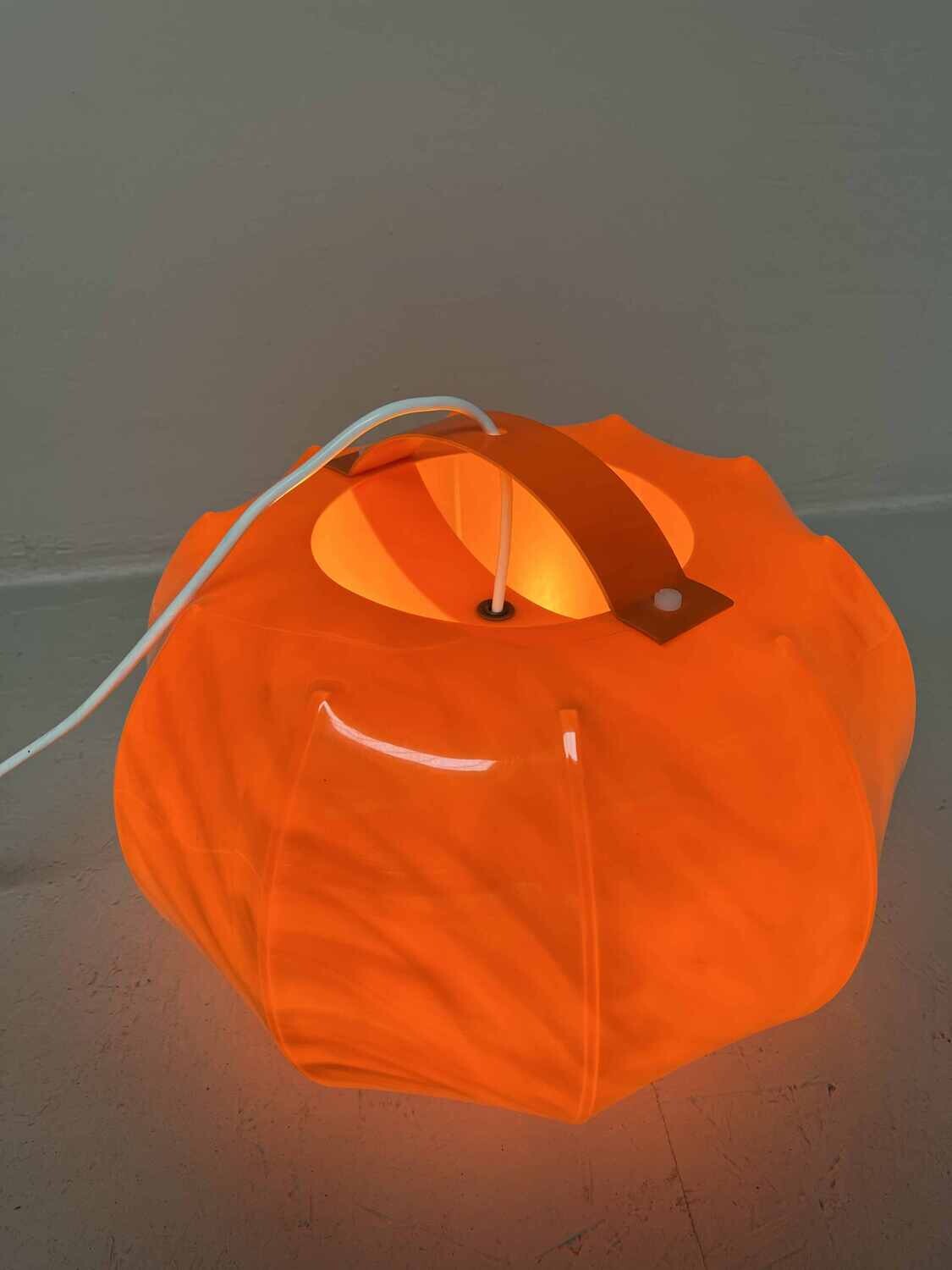 Orange pendant lamp ILKA Plast, Germany