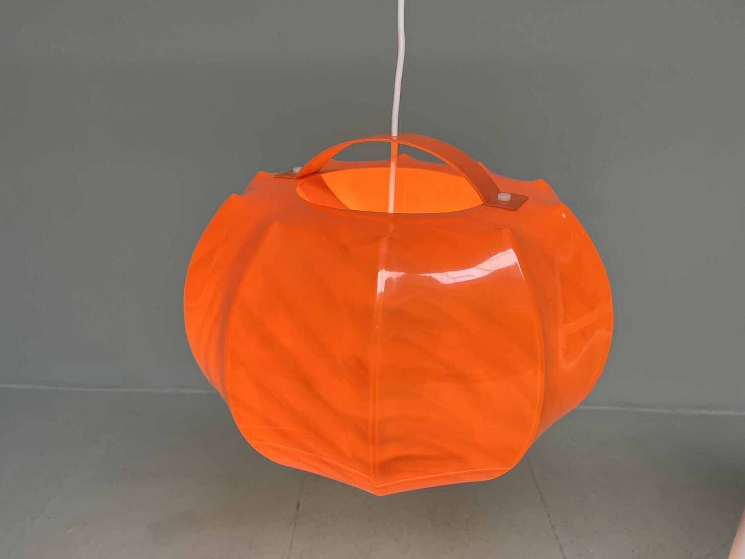 Orange pendant lamp ILKA Plast, Germany