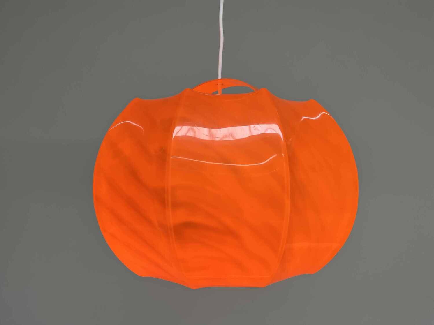 Orange pendant lamp ILKA Plast, Germany