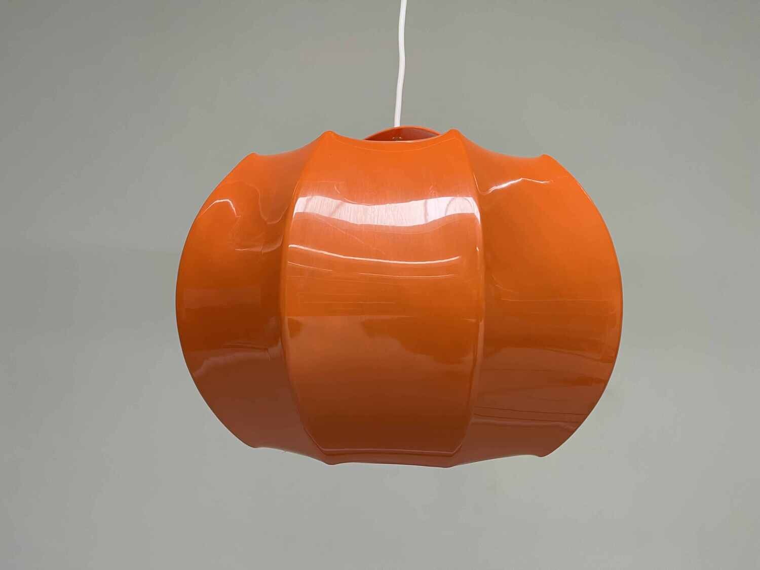 Orange pendant lamp ILKA Plast, Germany