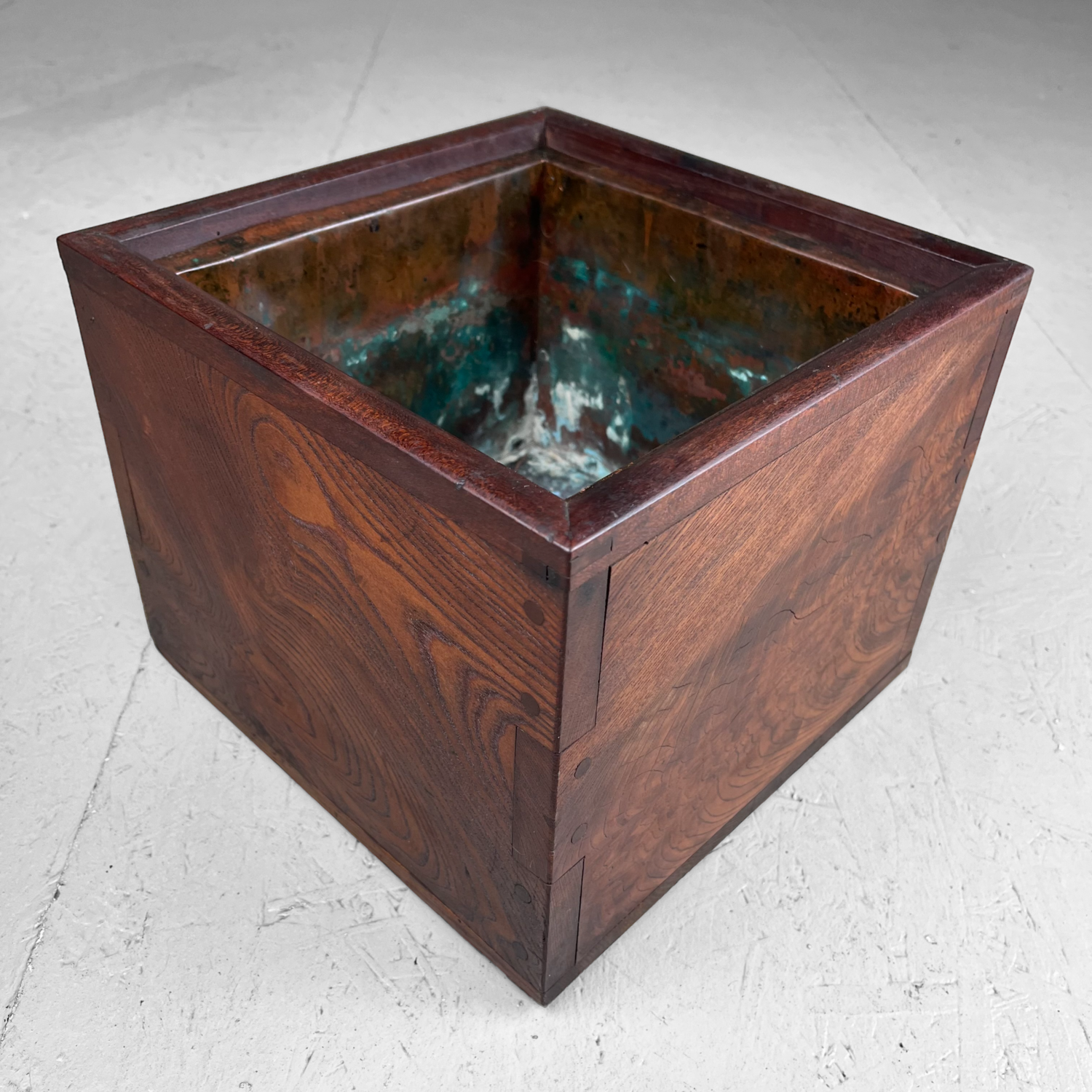 Wooden square Hibachi Taishō period Japan