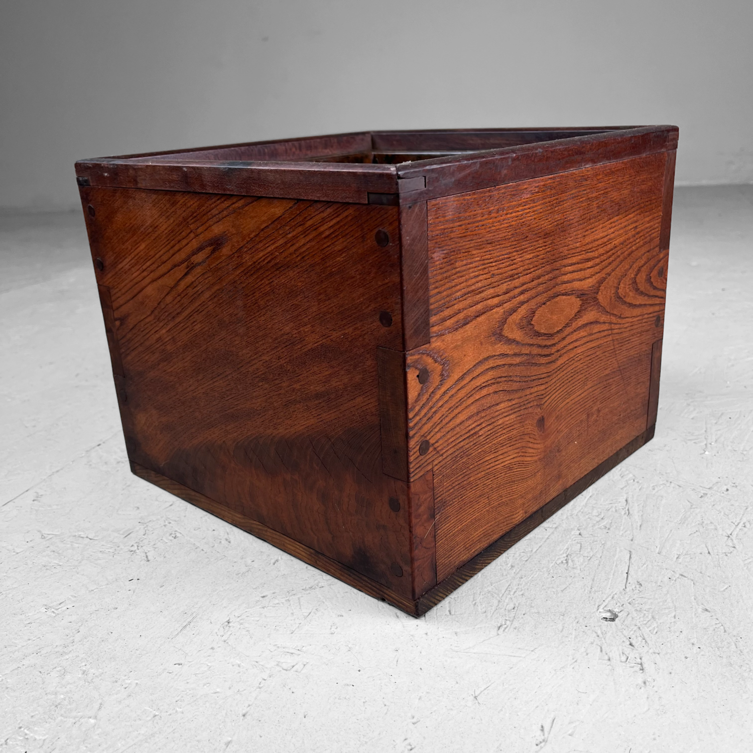 Wooden square Hibachi Taishō period Japan