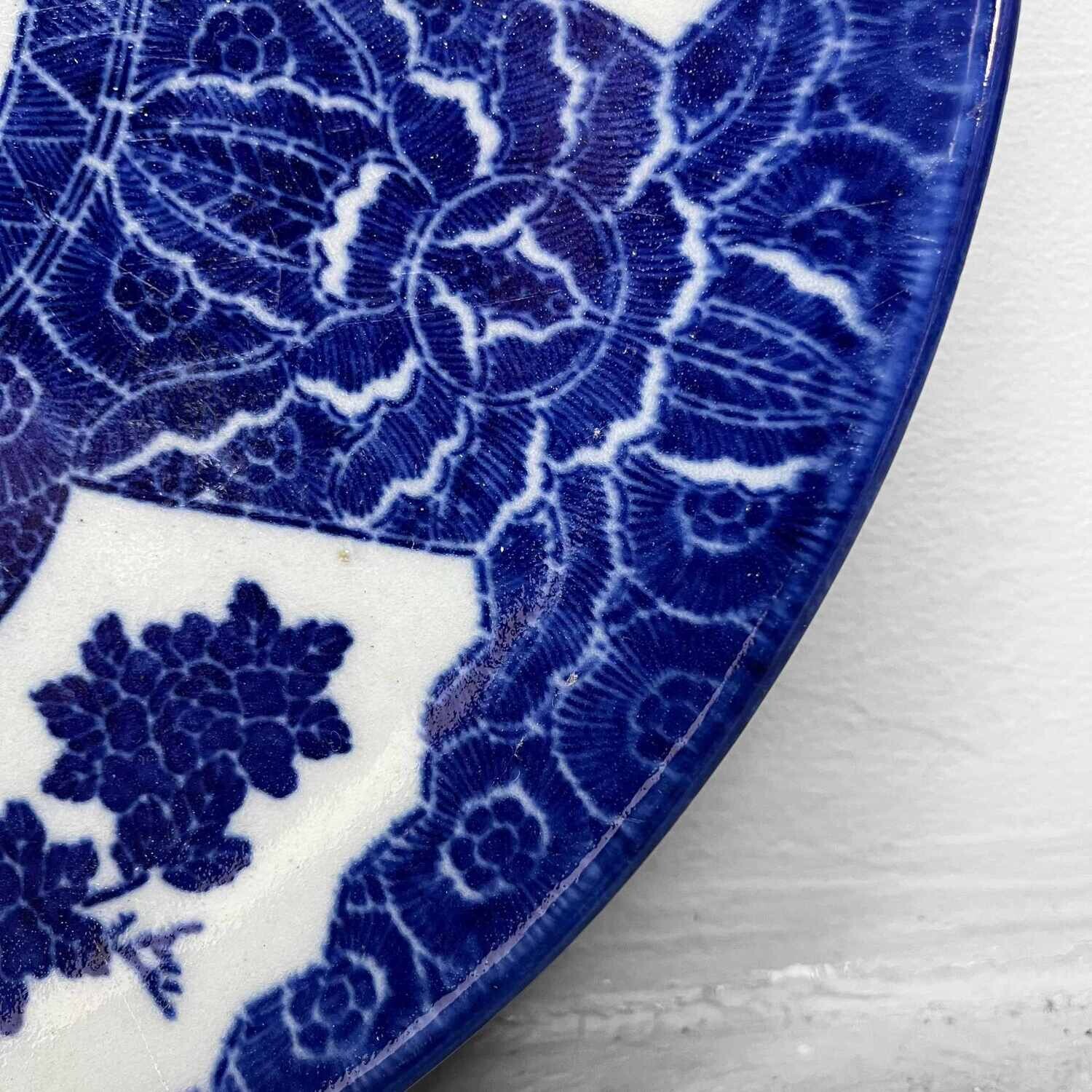 Imari ware Sometsuke Blue and White Porcelain Plate Japan.
