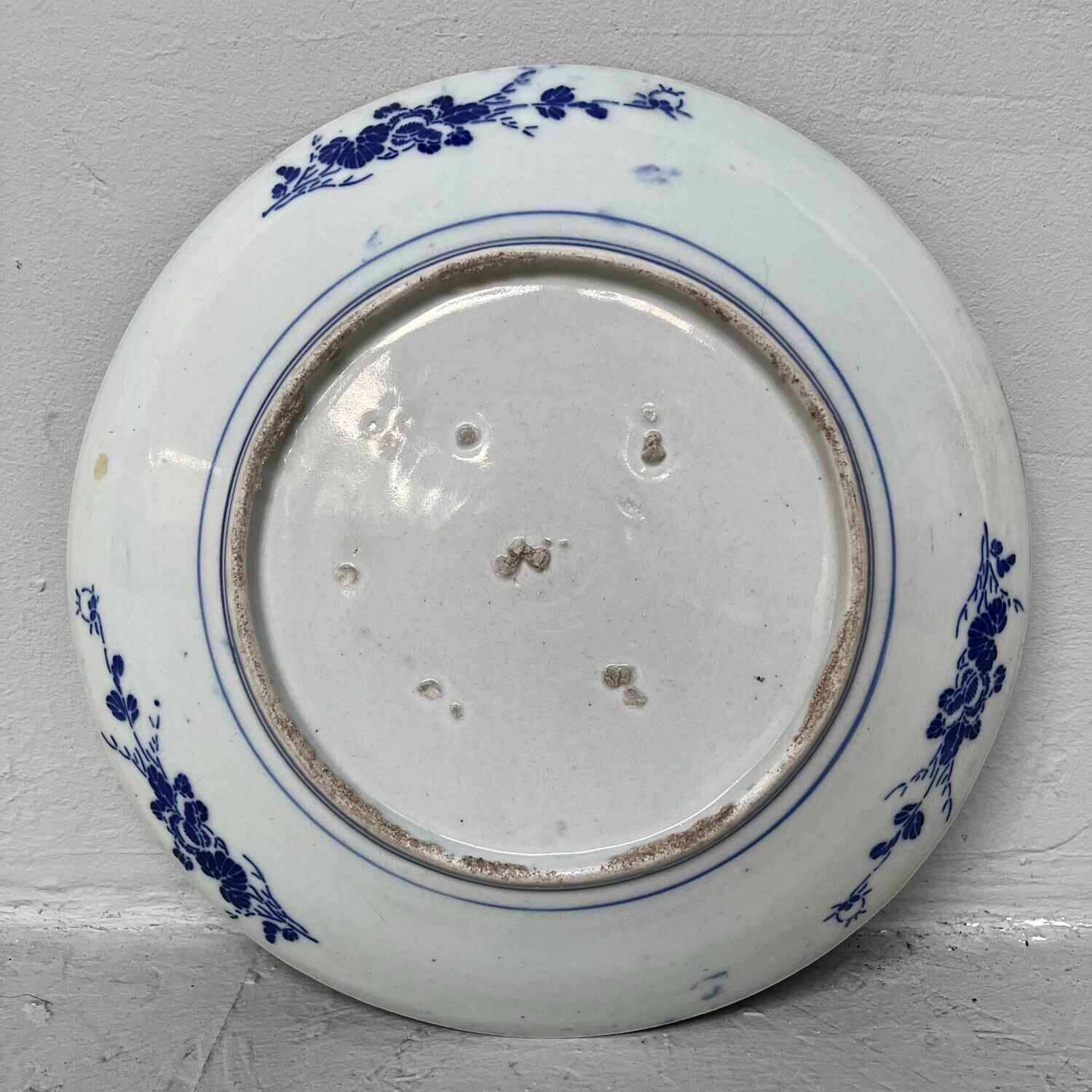 Imari ware Sometsuke Blue and White Porcelain Plate Japan.