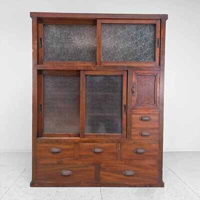 Japanese Tea Cupboard Cha Tansu, Taisho Era Japanese Tea Cupboard Cha Tansu, Taisho Era