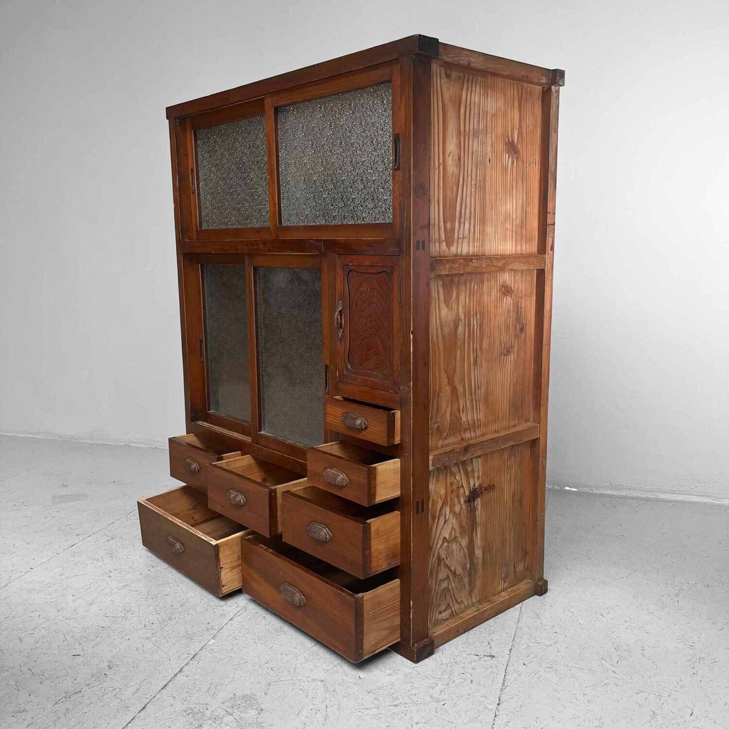 Japanese Tea Cupboard Cha Tansu, Taisho Era