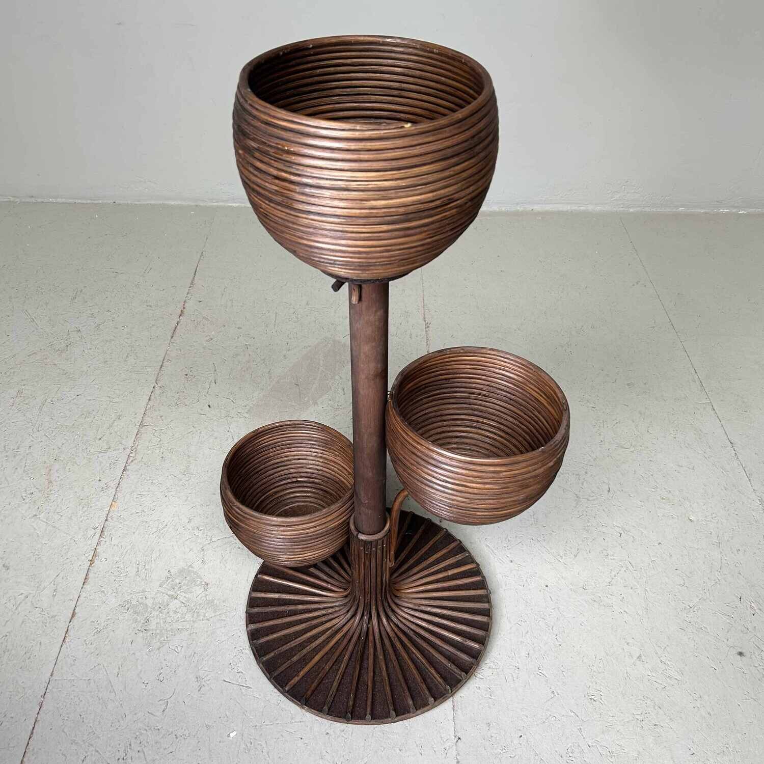 Vintage Rotan Plantenstaander jaren '70 Vintage Rotan Plantenstaander jaren '70