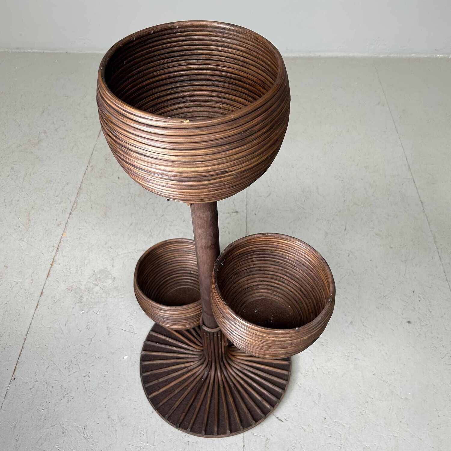 Vintage Rotan Plantenstaander jaren '70 Vintage Rotan Plantenstaander jaren '70