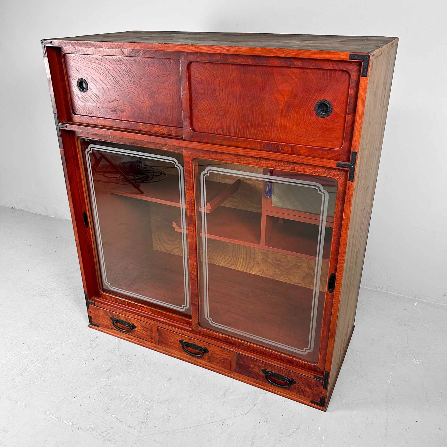 Vintage Cha Tansu, Japanse Theekast, Shōwa Periode.