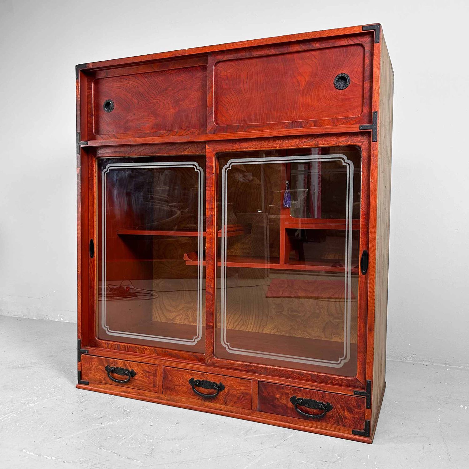 Vintage Cha Tansu, Japanse Theekast, Shōwa Periode.