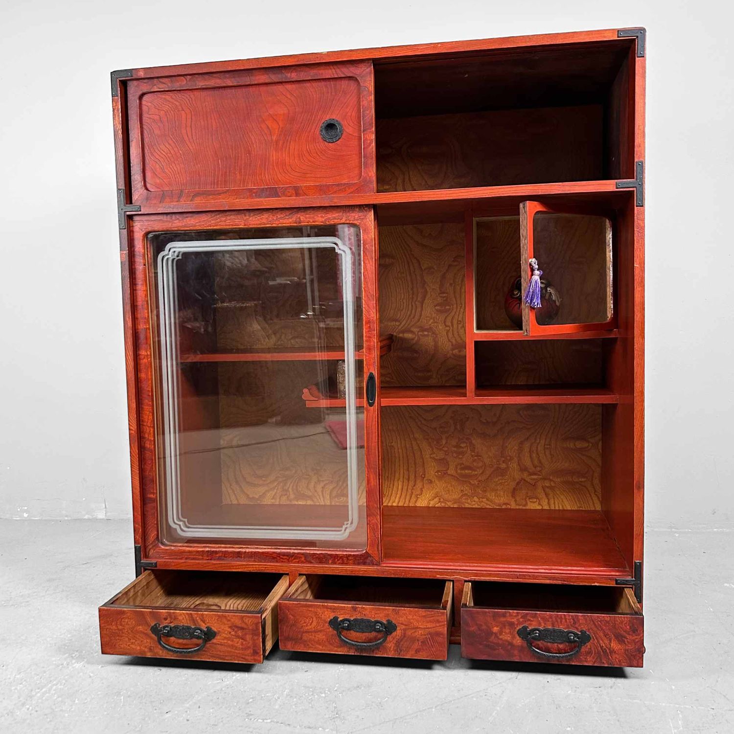 Vintage Cha Tansu, Japanse Theekast, Shōwa Periode.