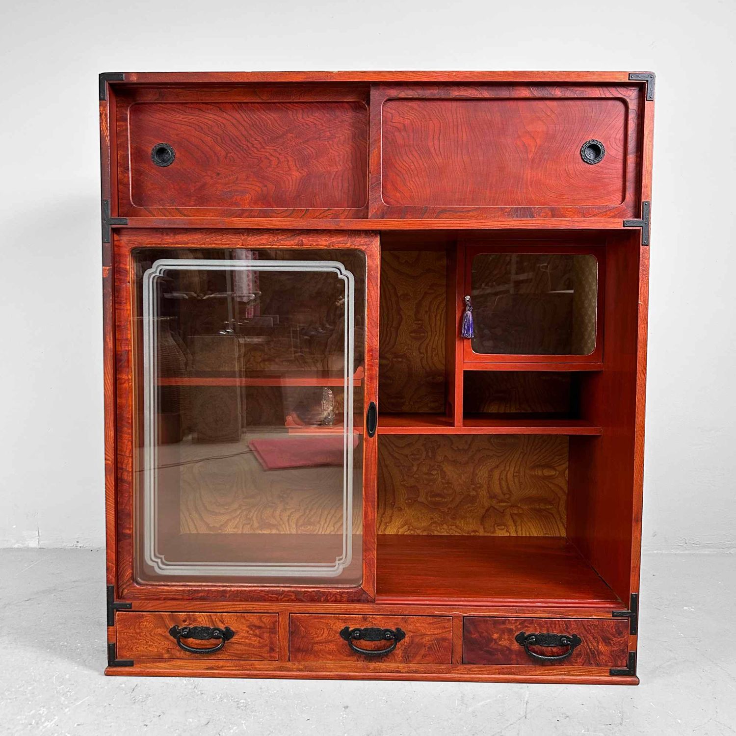 Vintage Cha Tansu, Japanse Theekast, Shōwa Periode.