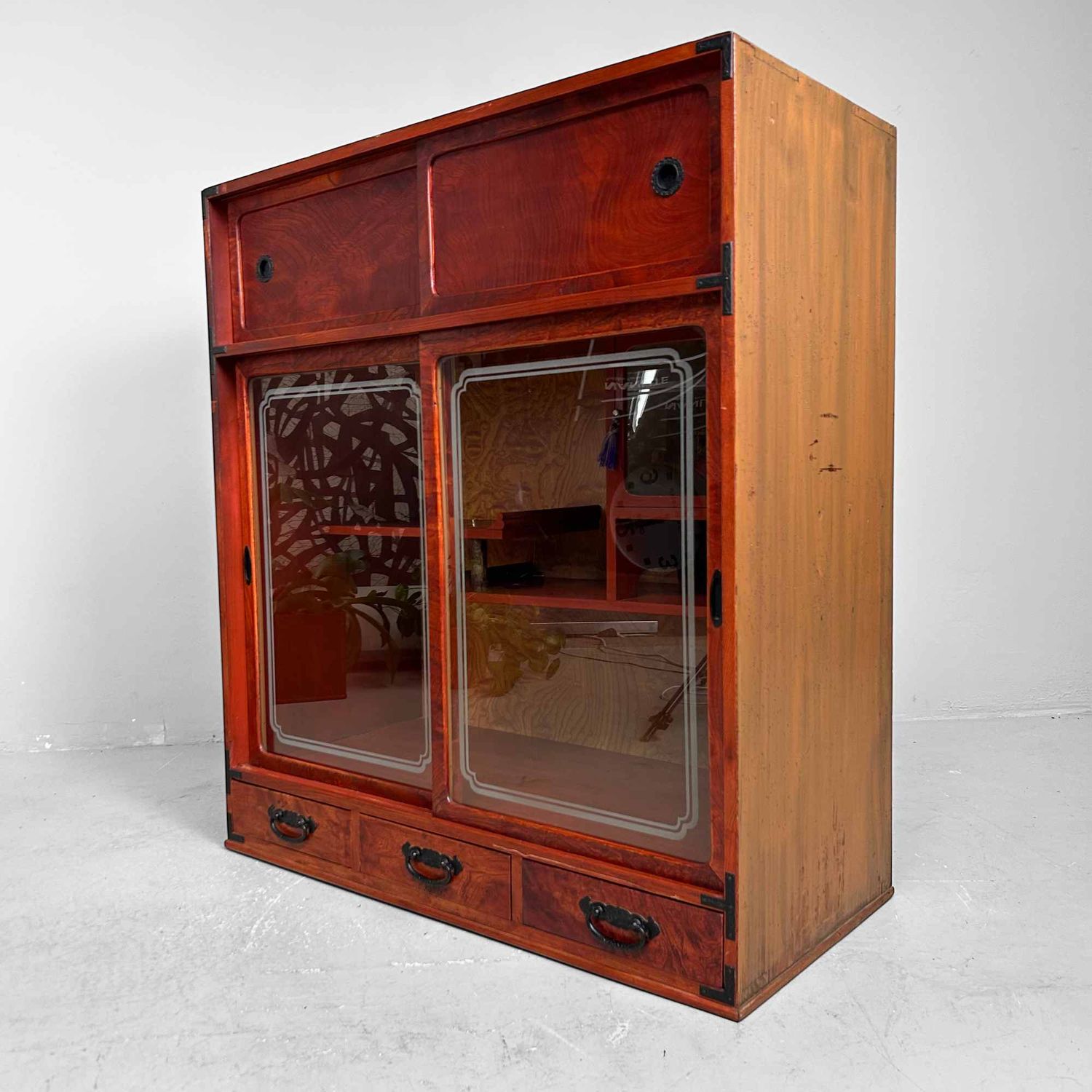 Vintage Cha Tansu, Japanse Theekast, Shōwa Periode.