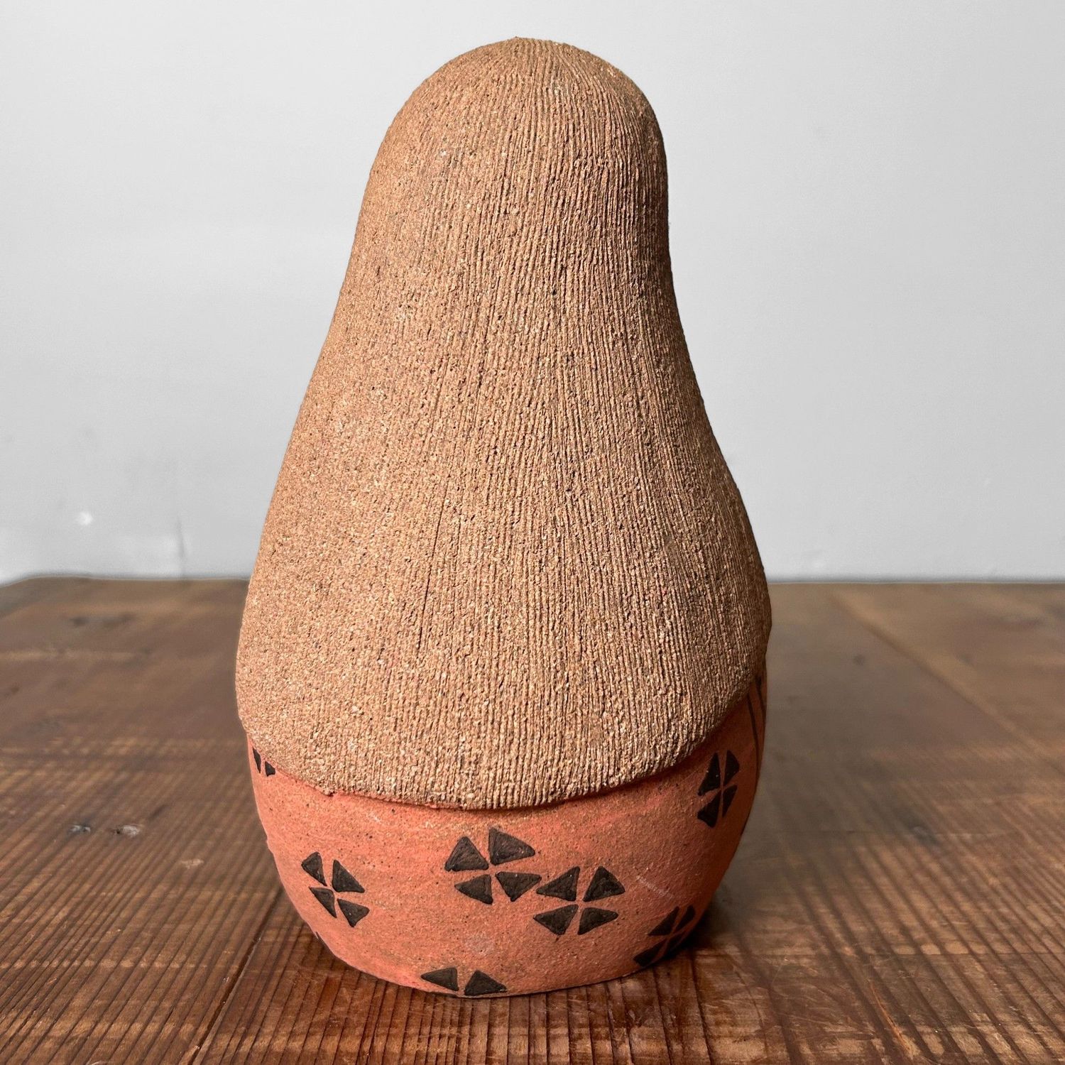 Rare Set of Terracotta Kokeshi, Shōwa Period, Japan.