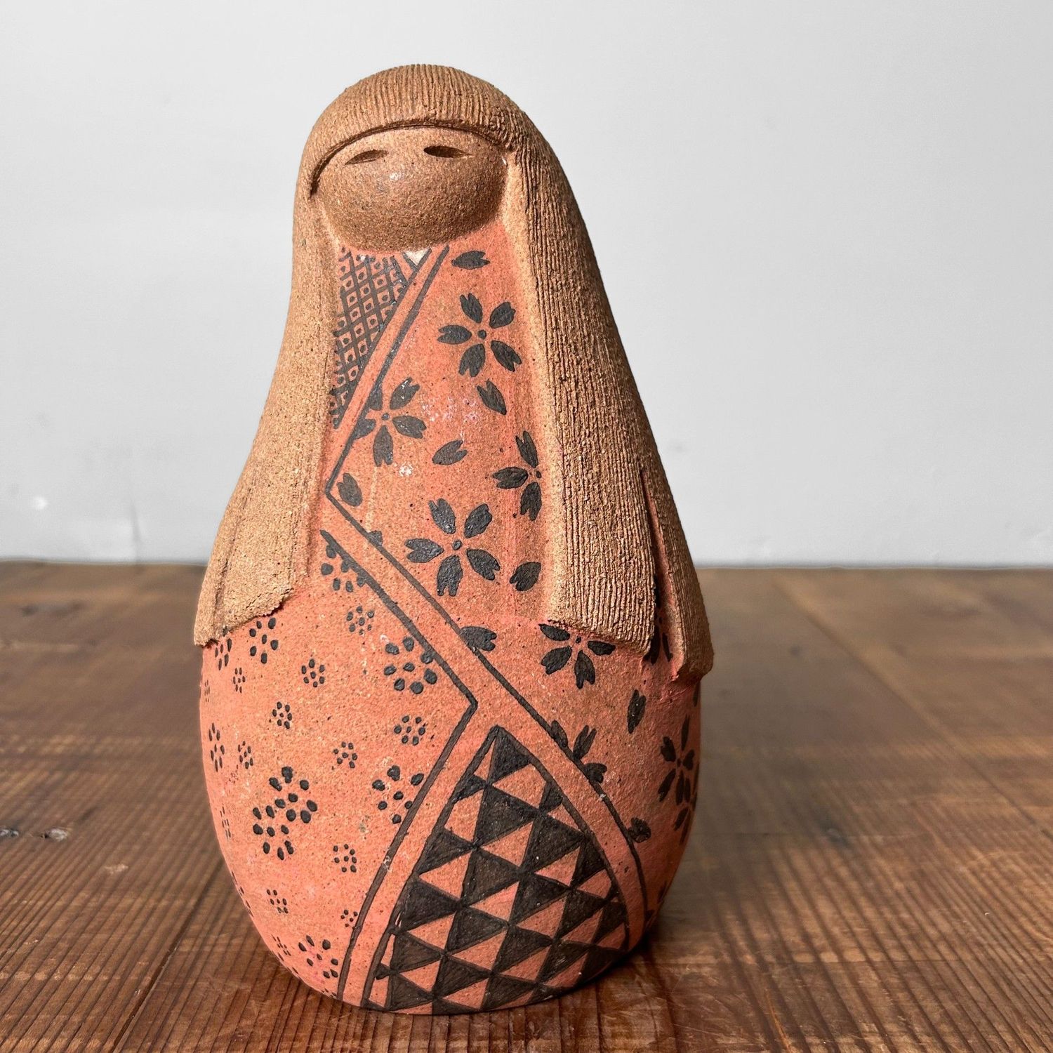 Rare Set of Terracotta Kokeshi, Shōwa Period, Japan.