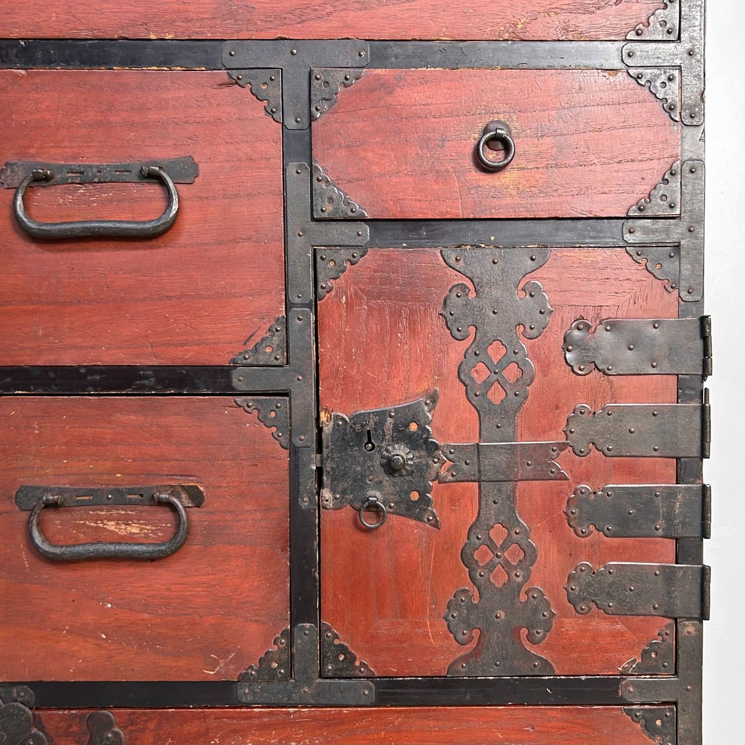 Traditional Japanese Tansu Storage Cabinet, Meiji Period.