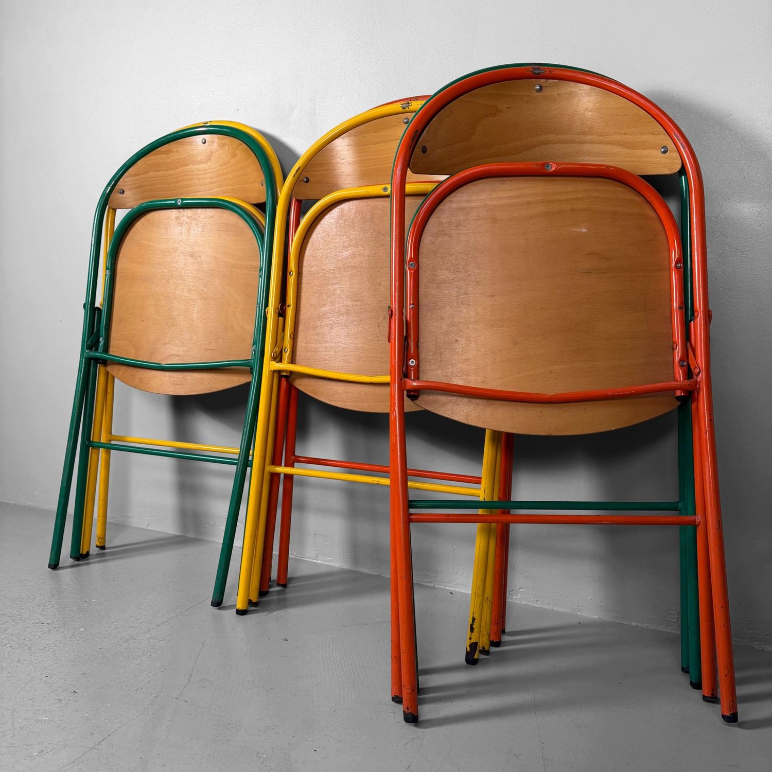 Set of Colourful Vintage Folding Chairs, 1970s