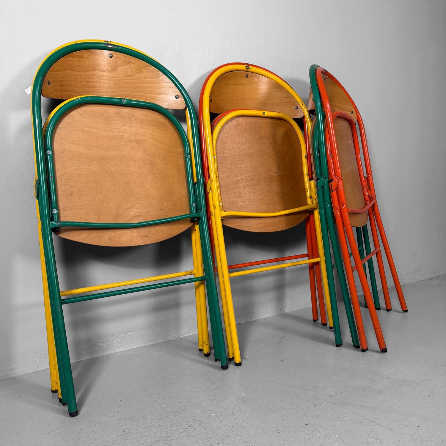 Set of Colourful Vintage Folding Chairs, 1970s