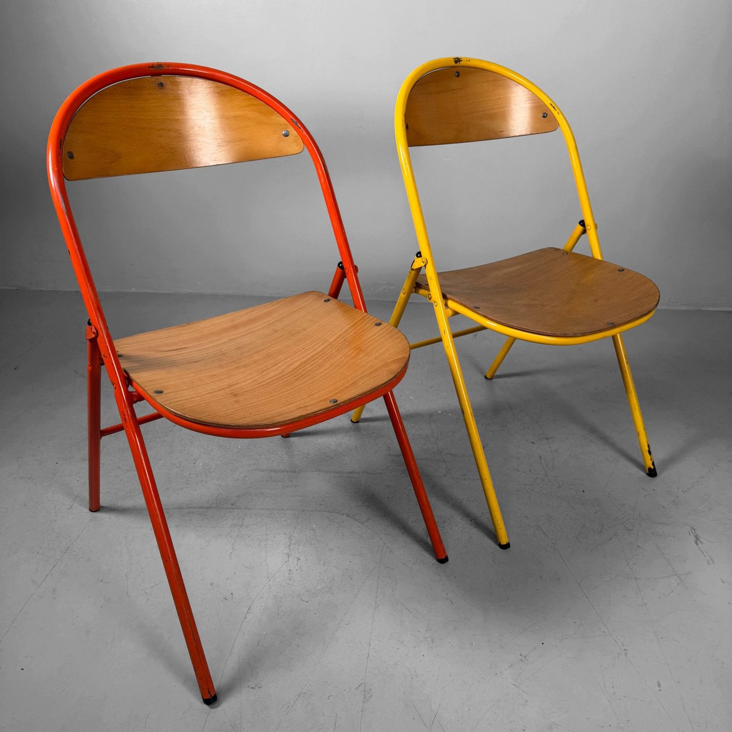 Set of Colourful Vintage Folding Chairs, 1970s