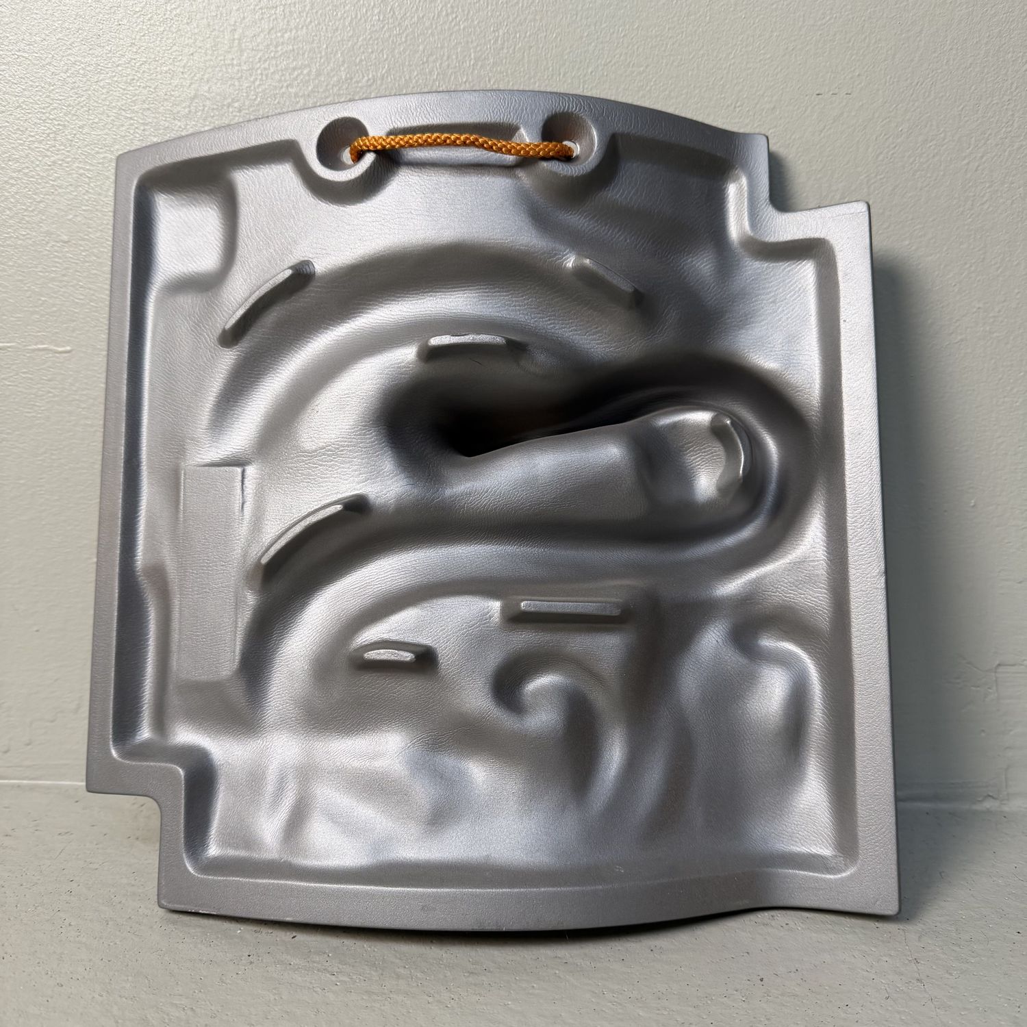 Vintage Japanese Eto Wall Tile with Snake, Sanshū Ibushi-gin, 1980s